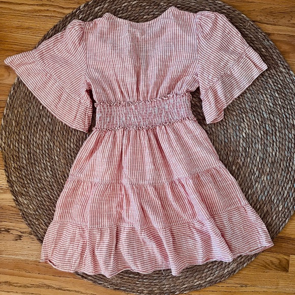 Max Studio  striped, tiered mini dress sz L - Picture 4 of 5